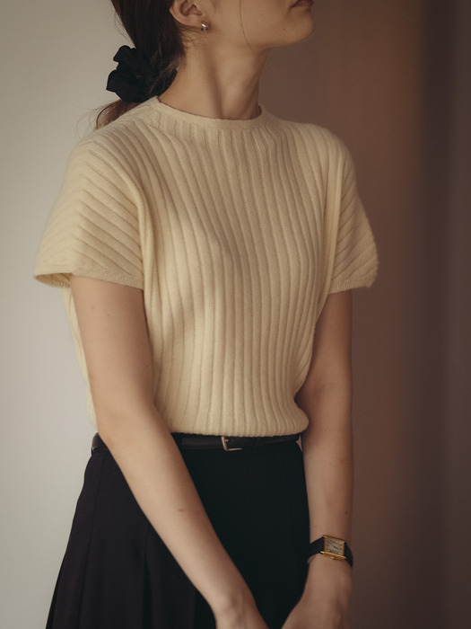 Cashmere blended wholegarment knit_Ivory