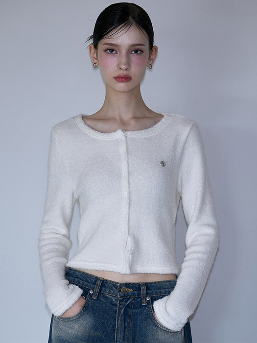 Mohair Round Cardigan [Ivory]