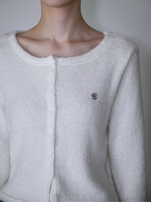 Mohair Round Cardigan [Ivory]