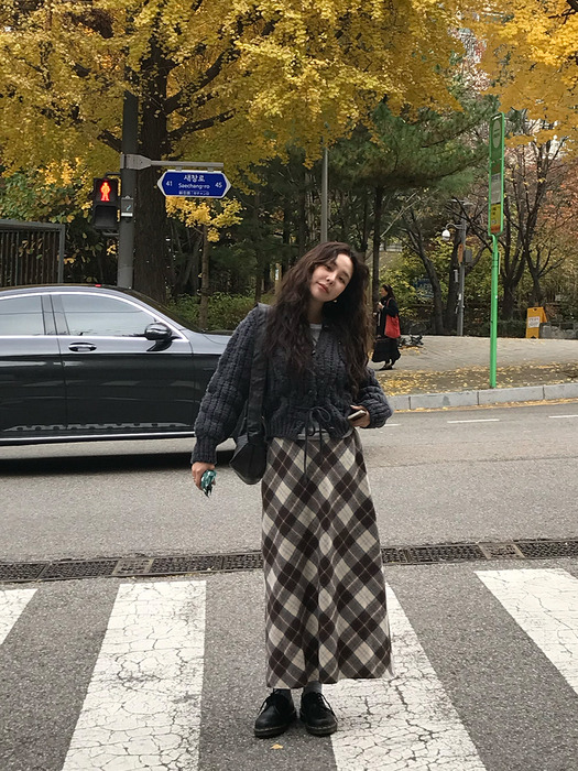 CLASSIC CHECK LONG SKIRT