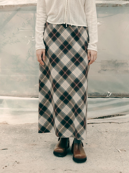 CLASSIC CHECK LONG SKIRT