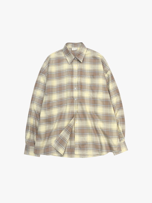 Oversized checkered shirt Beige