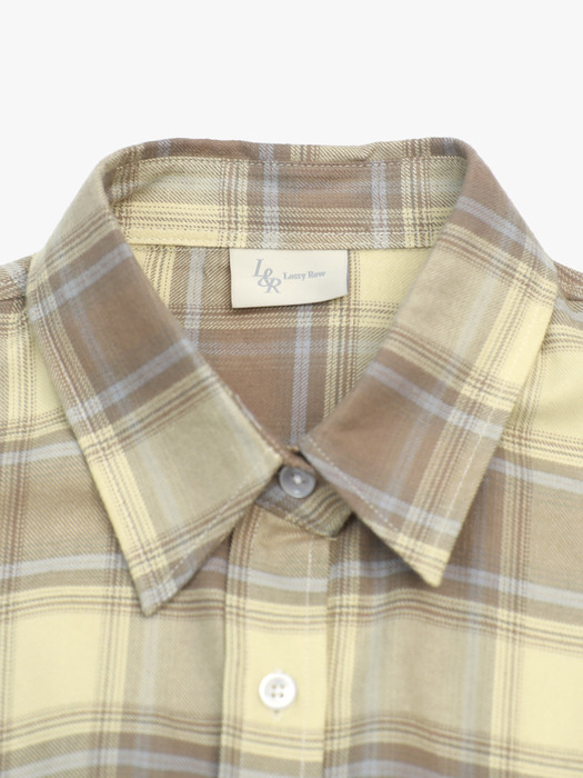 Oversized checkered shirt Beige