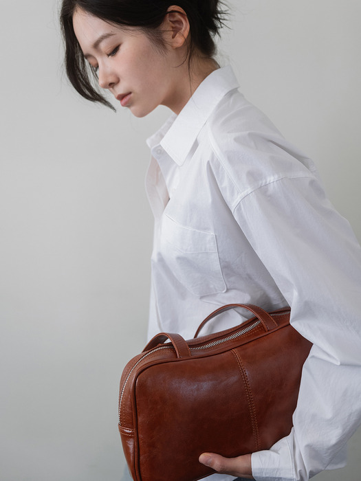 Basic line Shoulder Bag - Camel