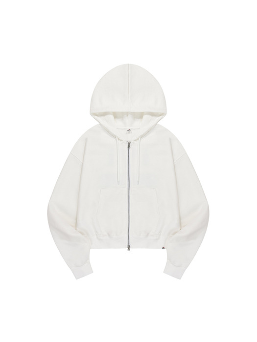 GURLS CROP HOOD ZIPUP WHITE