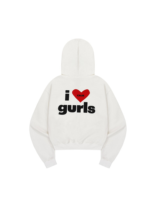 GURLS CROP HOOD ZIPUP WHITE