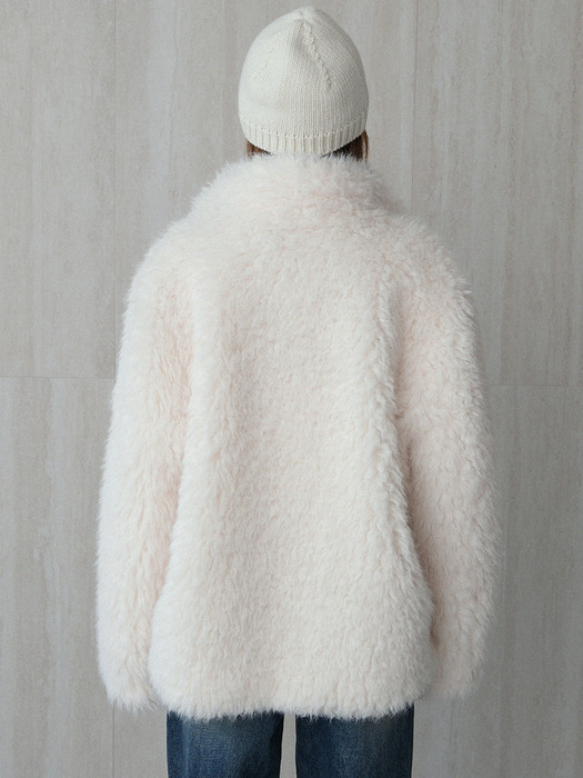 vintage fur half coat (ivory)