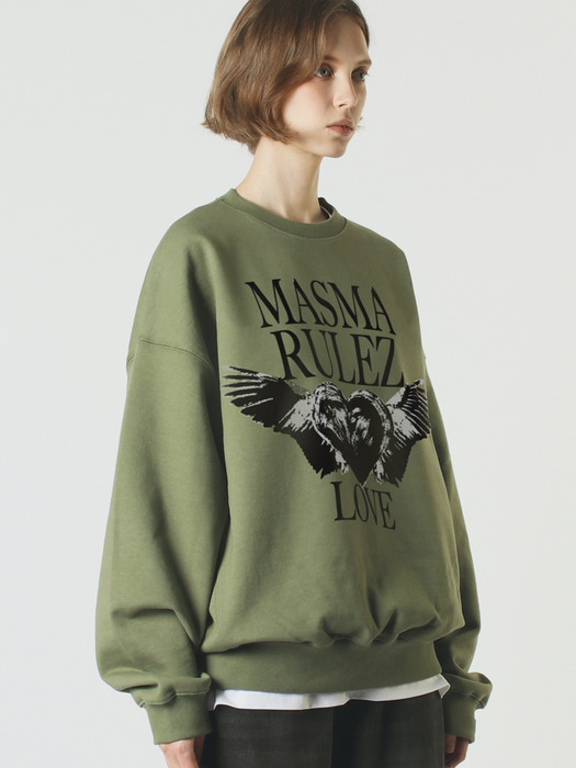 Heart of wings sweatshirt _ Khaki