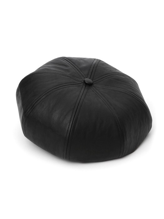 BREAD BERET / LEATHER / M BLACK