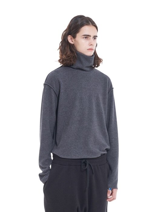 SILKET TURTLENECK SWEATER _ CHARCOAL