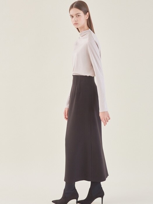 maxi long skirt-black