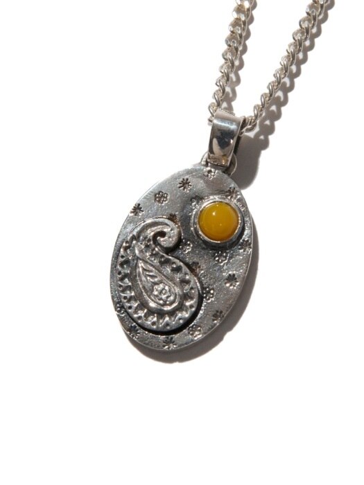 Paisley version - 2 necklace (silver,yellow)