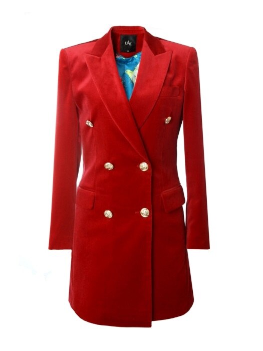 UTH-FB04 velvet blazer dress[red]