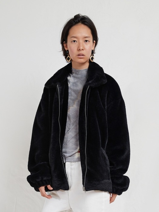 FAKE FUR JACKET (BLACK)