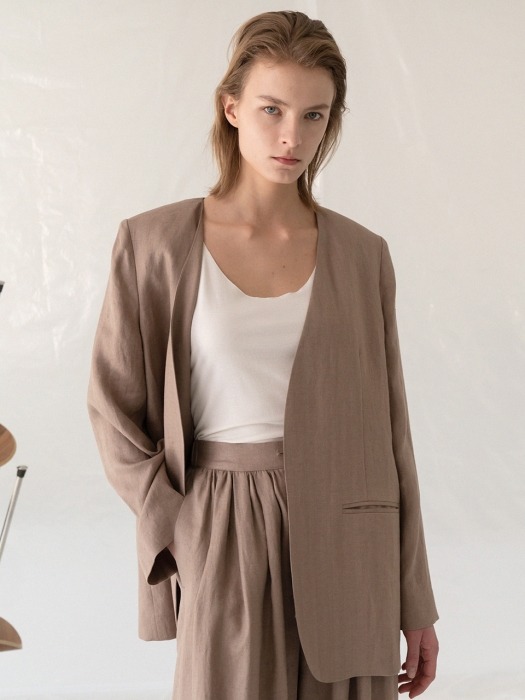 19LE linen blazer (brown)