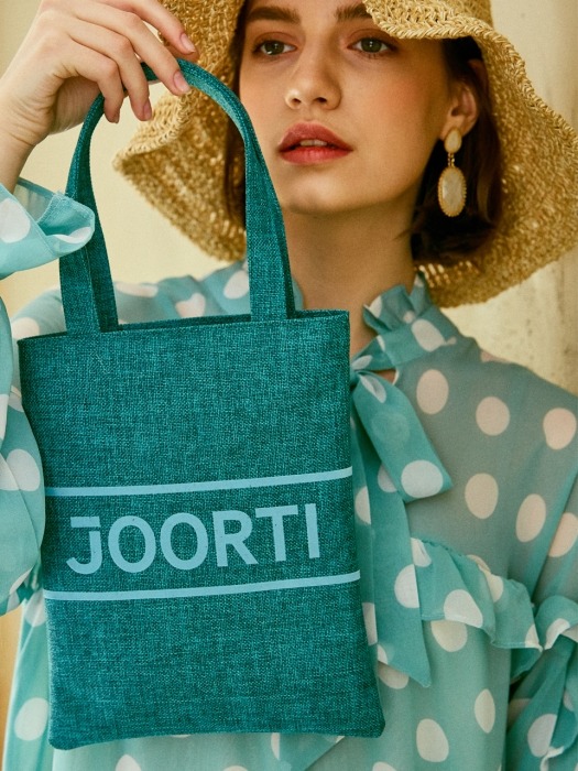 J161 Joorti logo cotton tote bag (bluegreen)