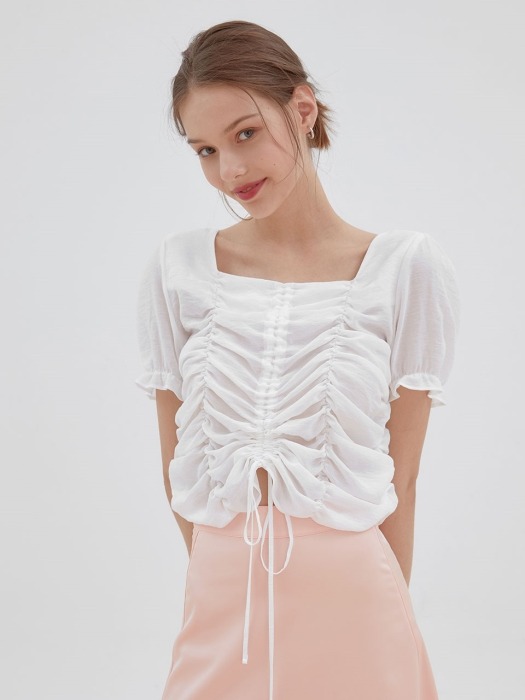love Shirring blouse[white]