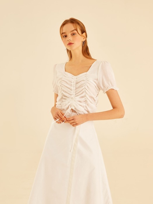 love Shirring blouse[white]