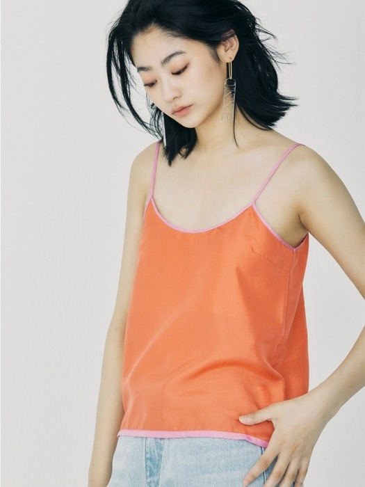 Silk Bustier Top Coral