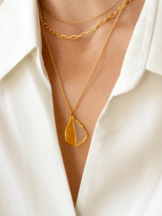 Ripple single Necklace (gold)