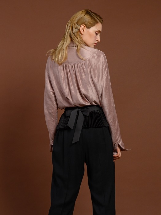 pink katiacho SUEDE TOUCH FRENCH BLOUSE