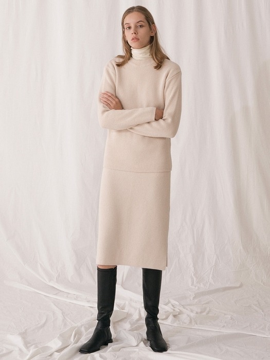 Wool Cashmere Skirt - Ivory