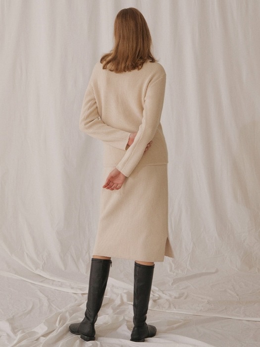 Wool Cashmere Skirt - Ivory