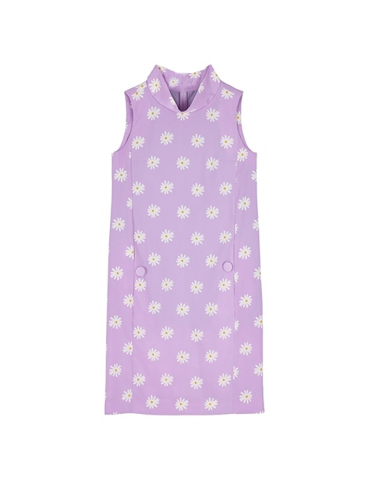 Big egg flower line dress - Violet