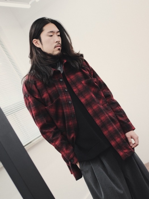 Layred wool shirts Black