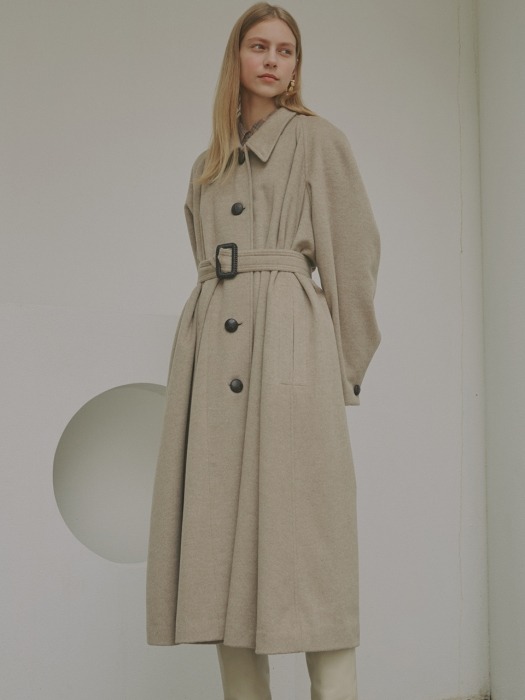 [Premium] Kara A-line Belted Wool Coat_2Color