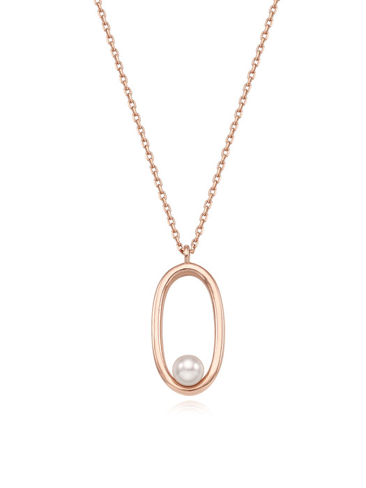 NM9933 Pearl in Oval Necklace