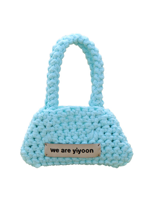 Rectangle crochet bag mini (light blue)