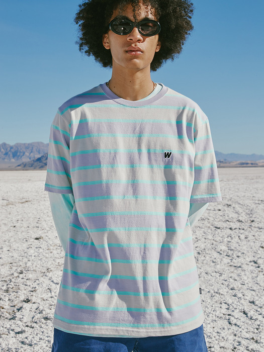 STRIPED W SS T-SHIRT (MINT)