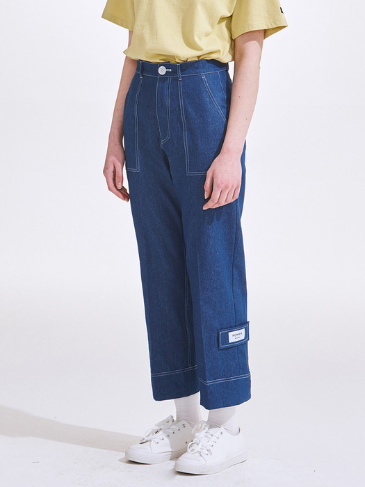 STITCH WIDE PANTS BL