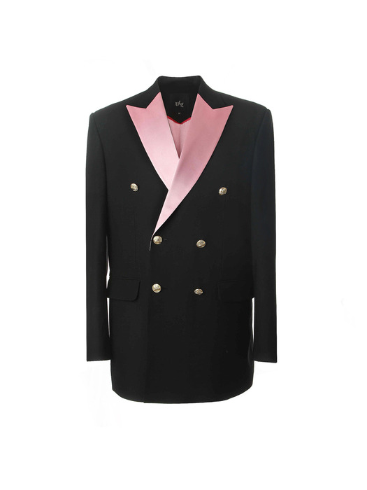 pink lapel double blazer[black(UNISEX)]_UTH-SB10 