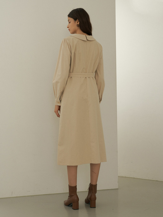 comos421 one button trench one piece (light beige)