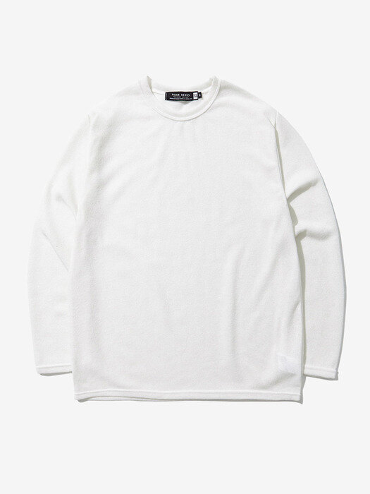 (Unisex)Mir Half Knit Round T-shirt_WHITE