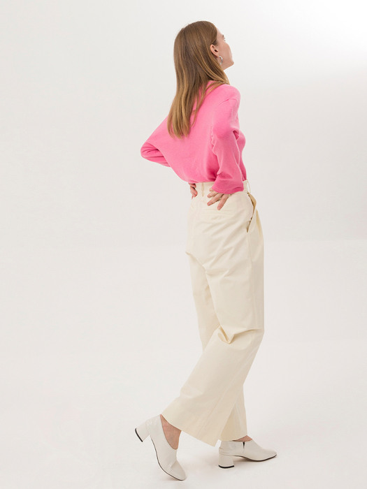 Tuck Cotton Pants - Lemon