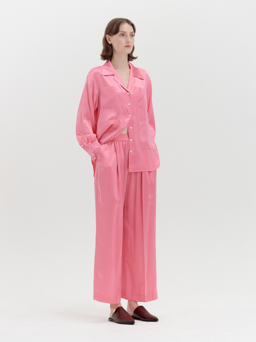 QENEZ Silk Wide Pants - Pink