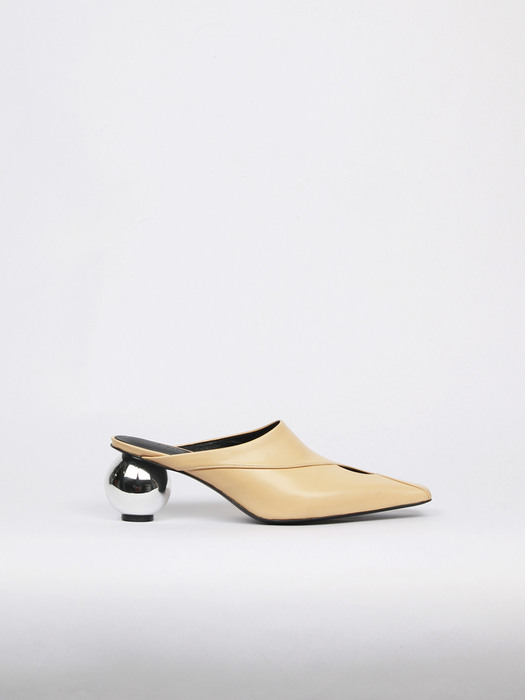 Vivienne Mules Leather Butter Yellow