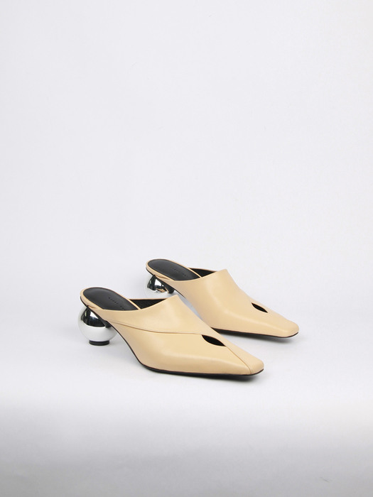 Vivienne Mules Leather Butter Yellow