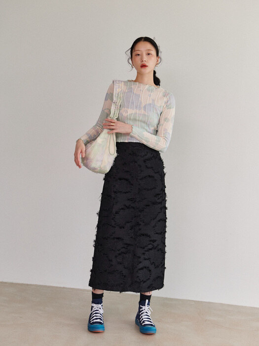 Long Fur skirt - Black