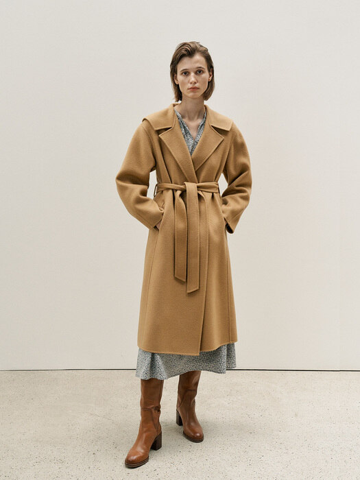 HANDMADE MARINE WOOL COAT - CAMEL