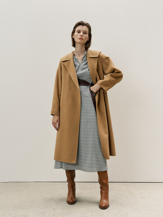 HANDMADE MARINE WOOL COAT - CAMEL