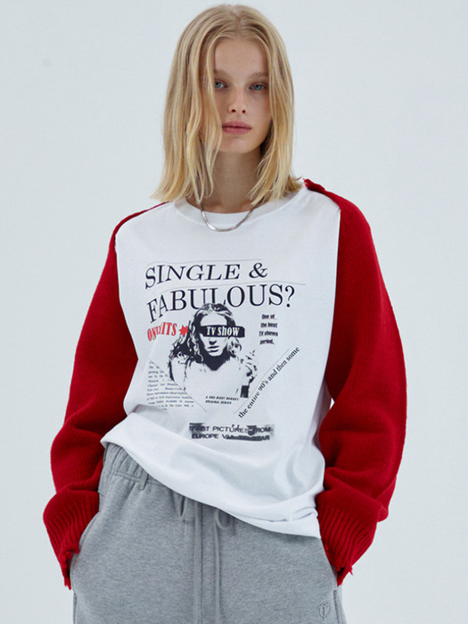 SINGLE & FABULOUS T-SHIRT, WHITE