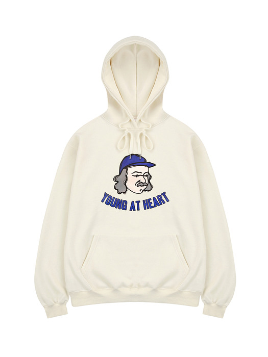 Young at heart hoodie cream