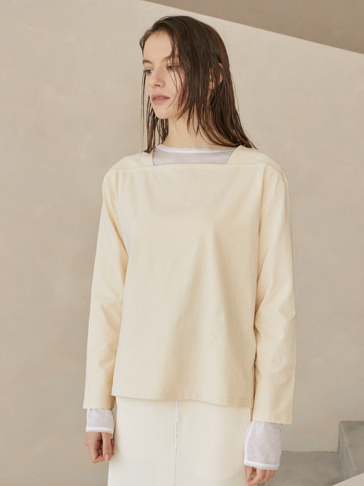 Camille Boat-neck T-Shirt_Ivory