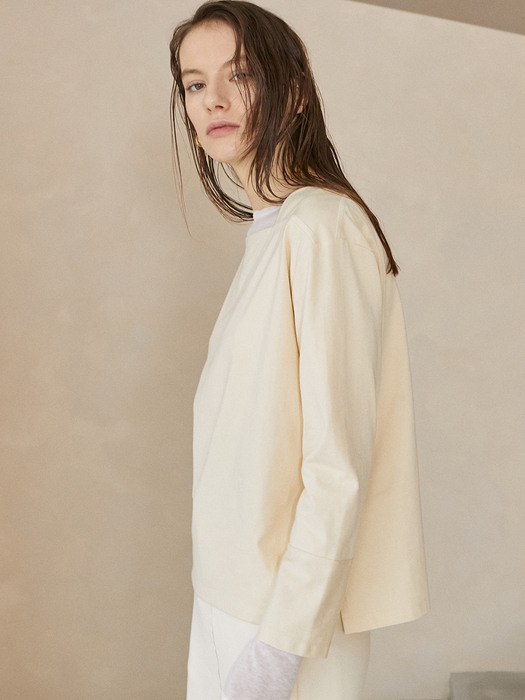 Camille Boat-neck T-Shirt_Ivory