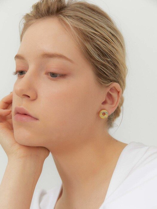 2021 Pantone Doughnut Marbling earring (YG)