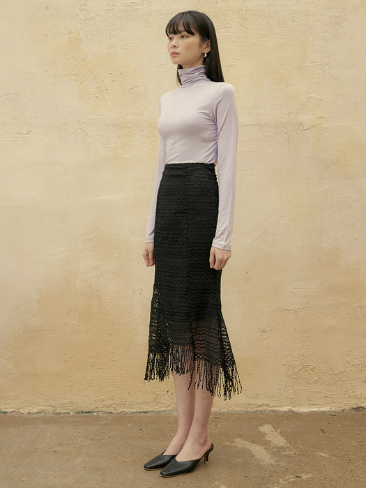 [단독][SET] FSTS BASIC POLA LILAC + FSTS ANTIQUE LACE SKIRT BLACK